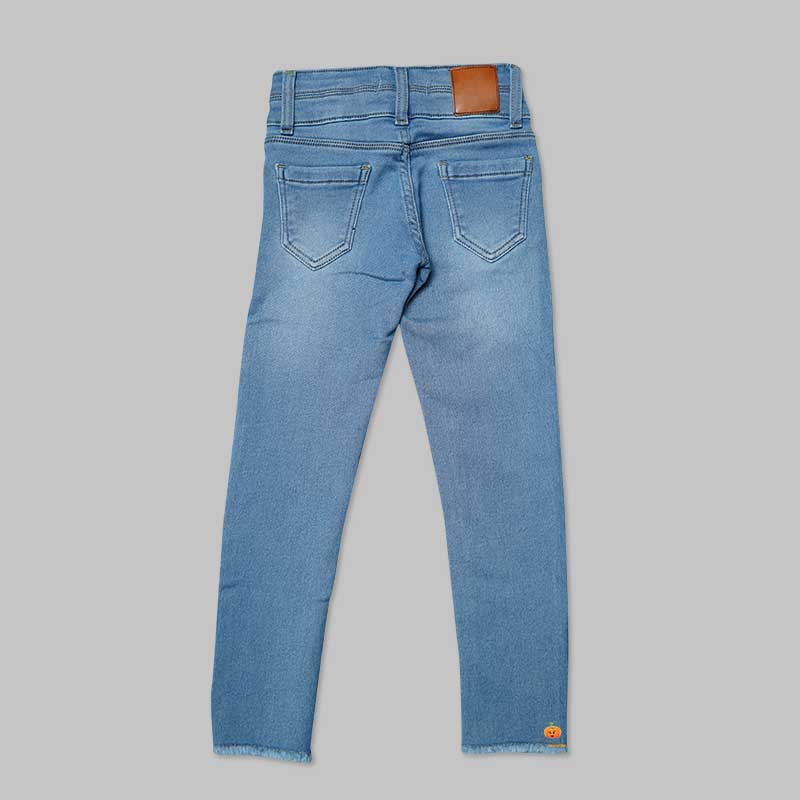 High Waist Jeans for Girls and Kids with Soft Fabric Back View