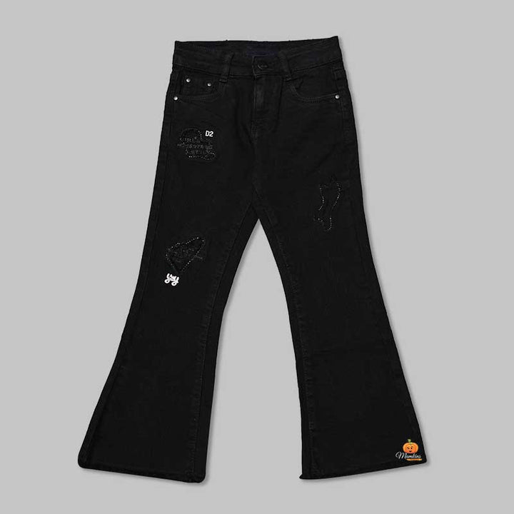 Jeans For Girls And Kids With Soft FabricBlack
