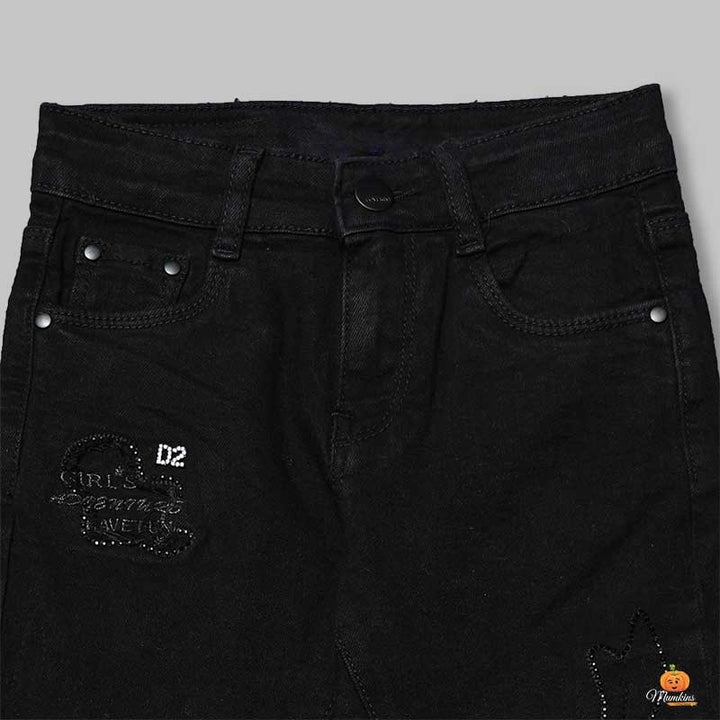 Jeans For Girls And Kids With Soft FabricBlack
