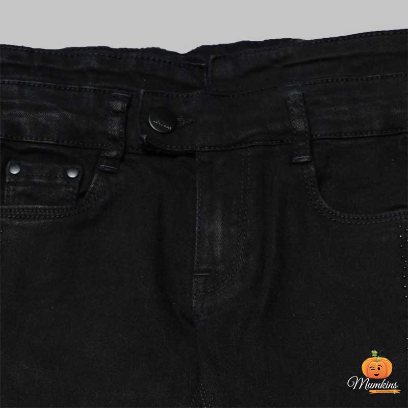 Jeans for Girls and Kids with Soft Fabric Close Up View