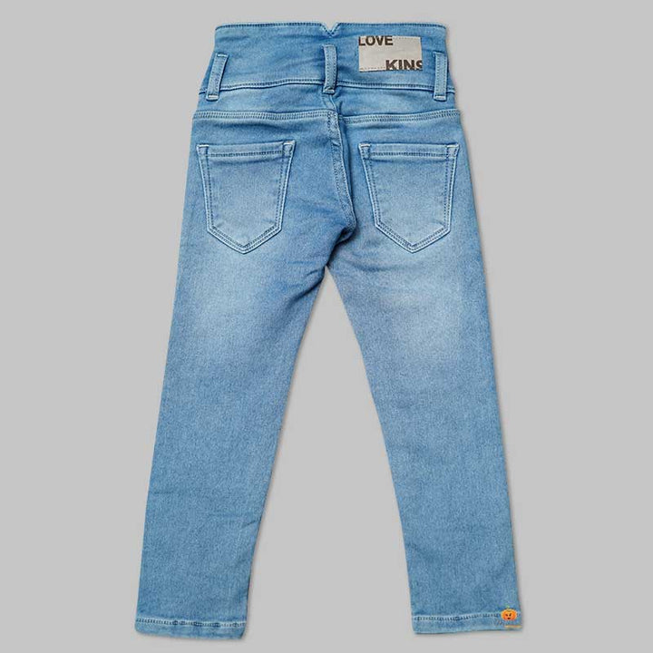 High Waist Jeans for Girls and Kids with Soft Fabric Back View