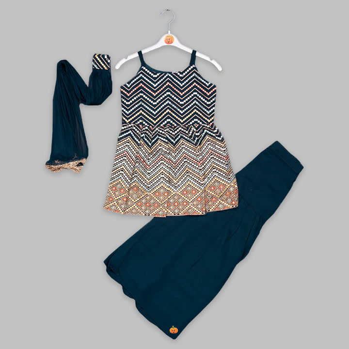 Adorable Ethnic Wear For Kids In Rama Color Front View
