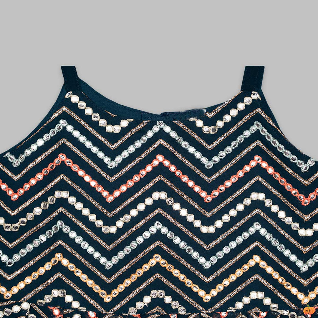 Adorable Ethnic Wear For Kids In Rama Color Close Up View