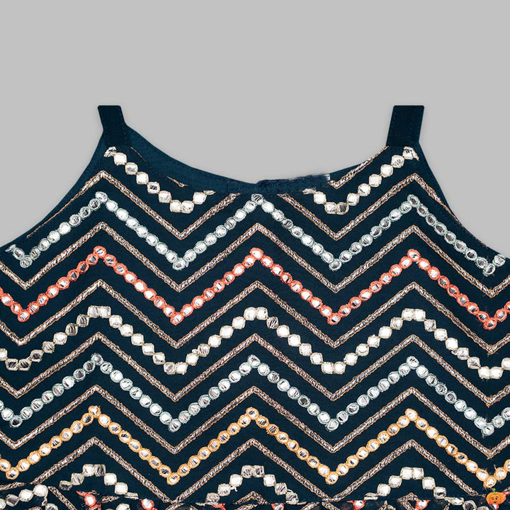 Adorable Ethnic Wear For Kids In Rama Color Close Up View