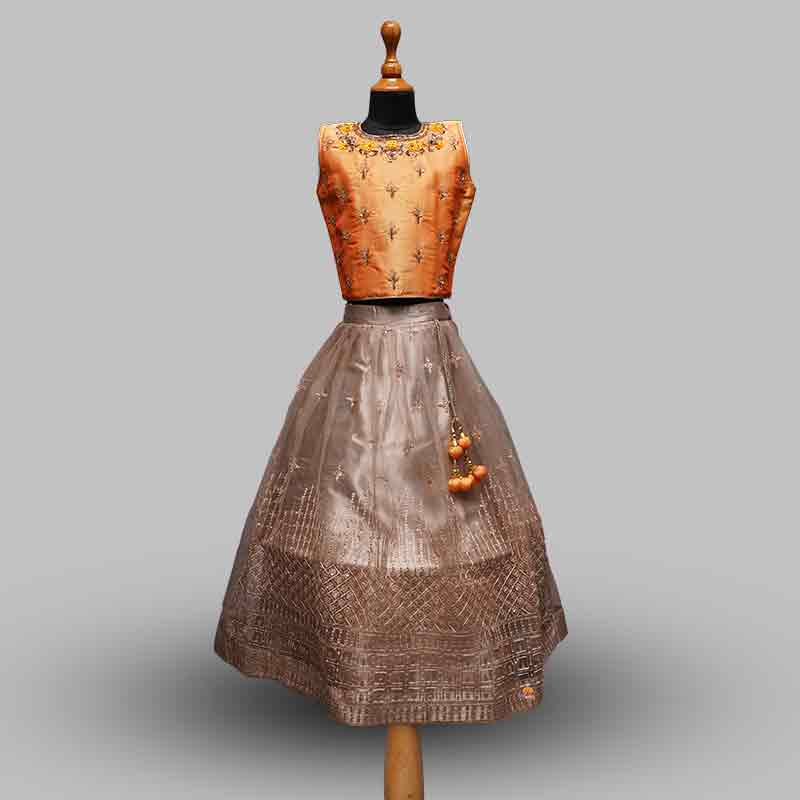 Ethnic wear for girls and kids in yellow color