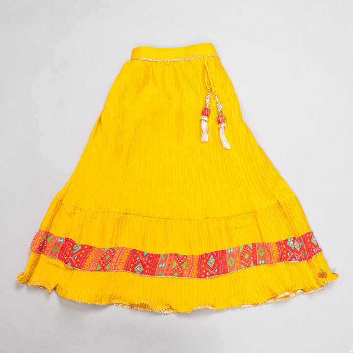 Orange & Mustard Lehenga Choli for Girls 