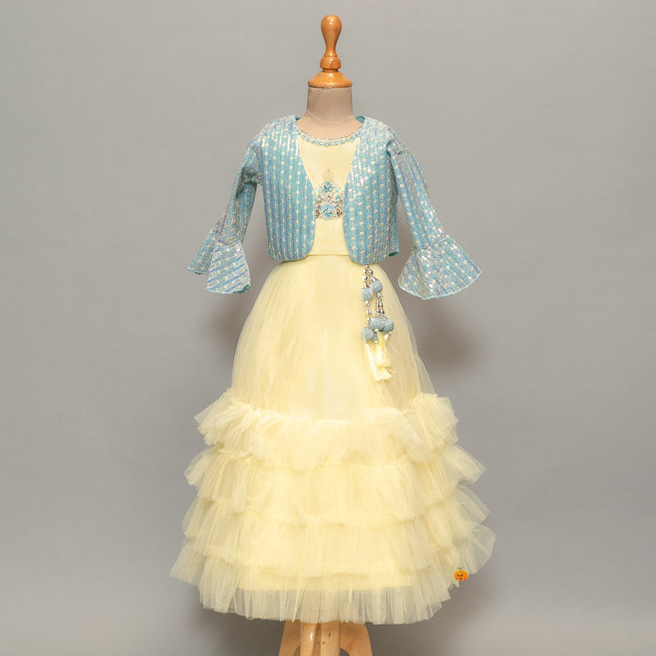 Lemon Girls Lehenga Choli Front View
