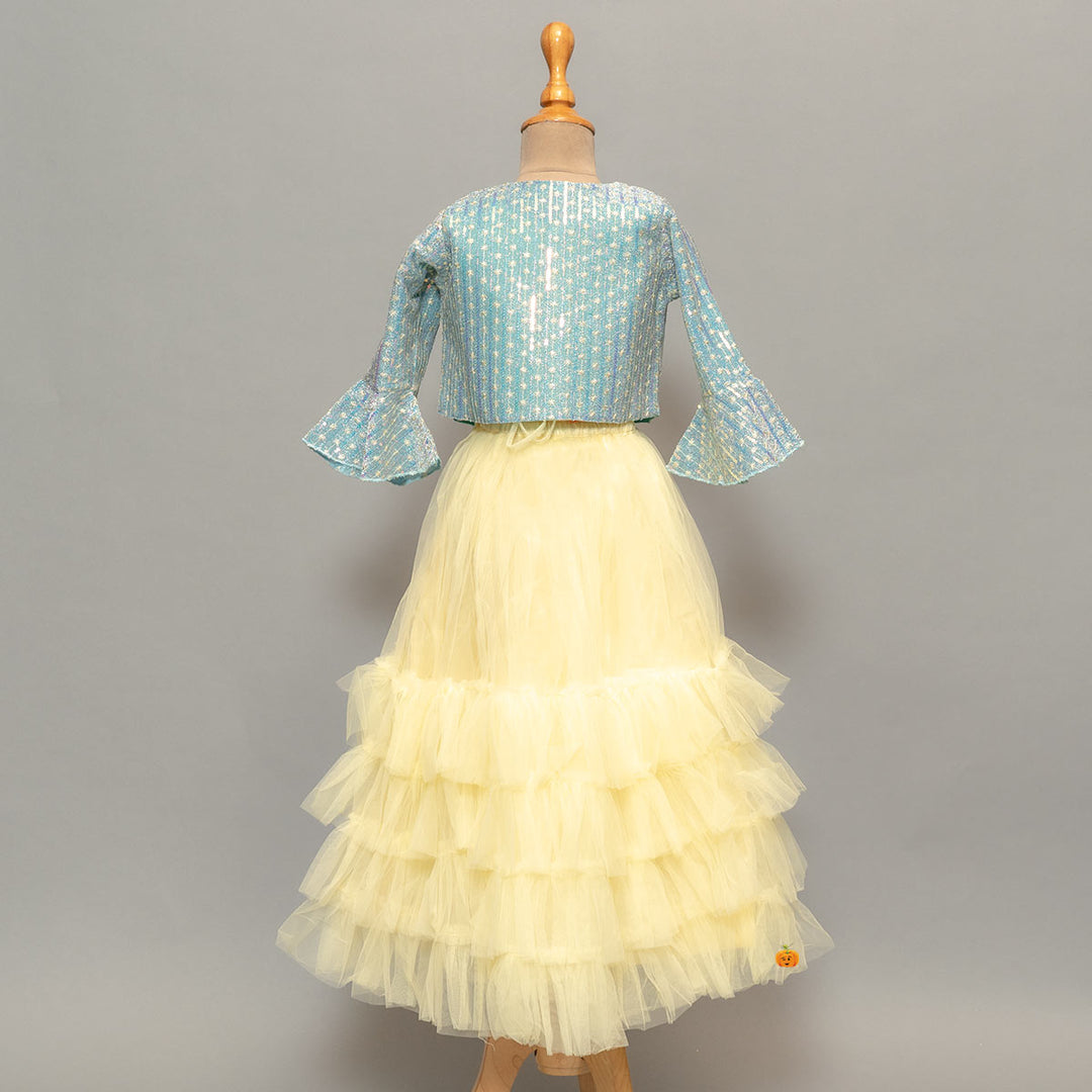 Lemon Girls Lehenga Choli Back View