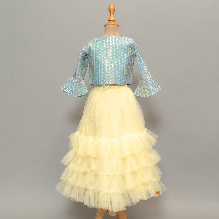 Lemon Girls Lehenga Choli Back View