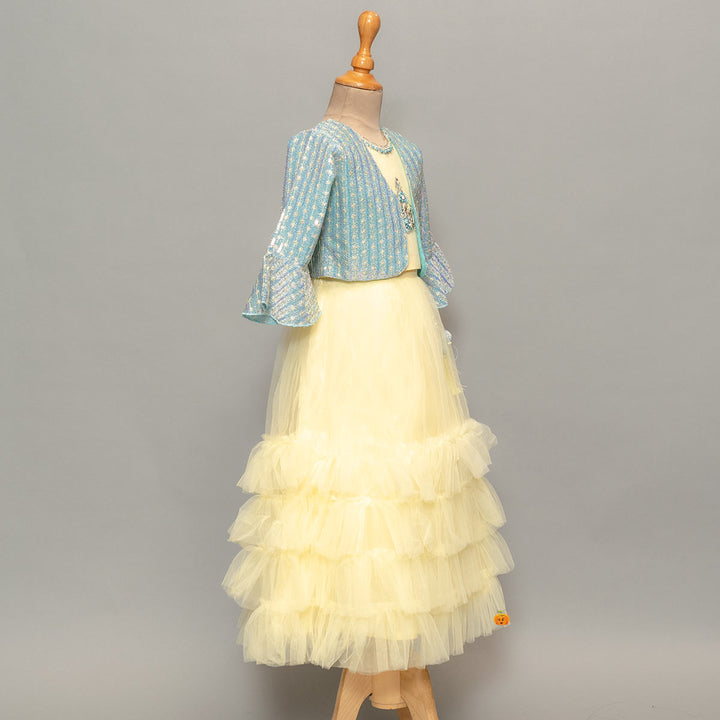 Lemon Girls Lehenga Choli Side View