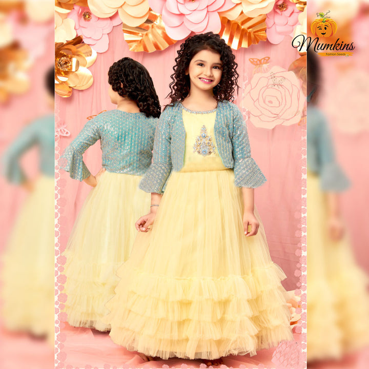 Lemon Girls Lehenga Choli Front View