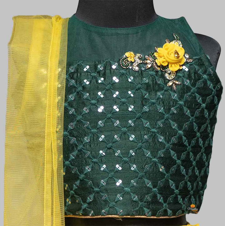 Green & Yellow Girls Lehenga Choli