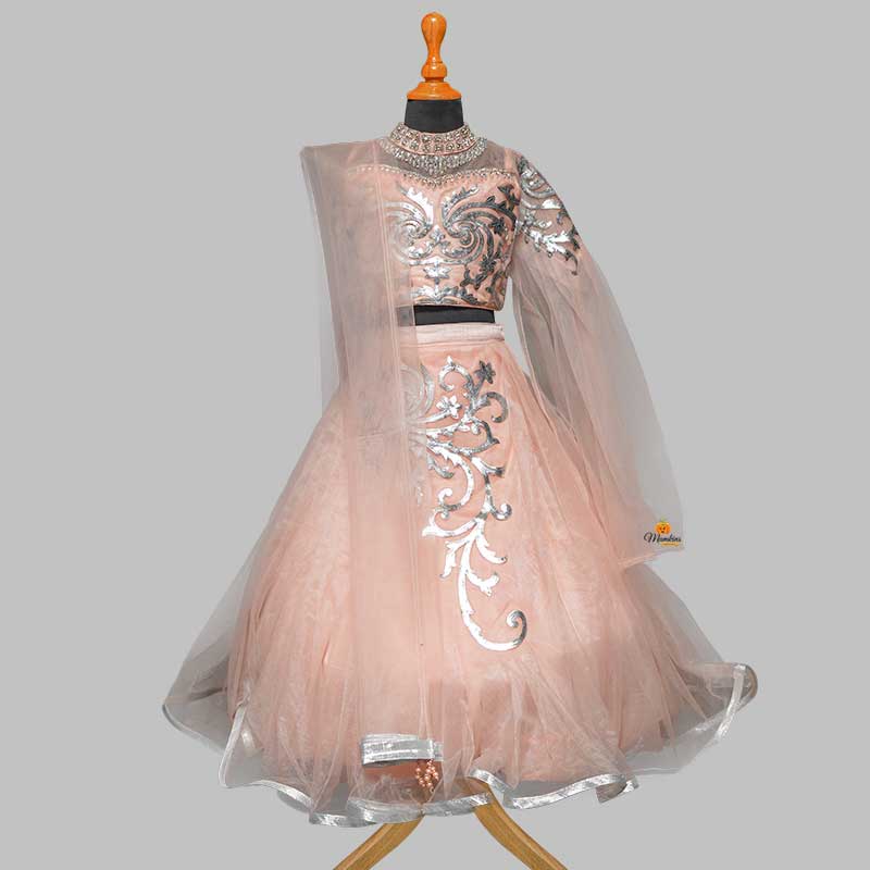 Peach Kid Girls Lehenga Choli