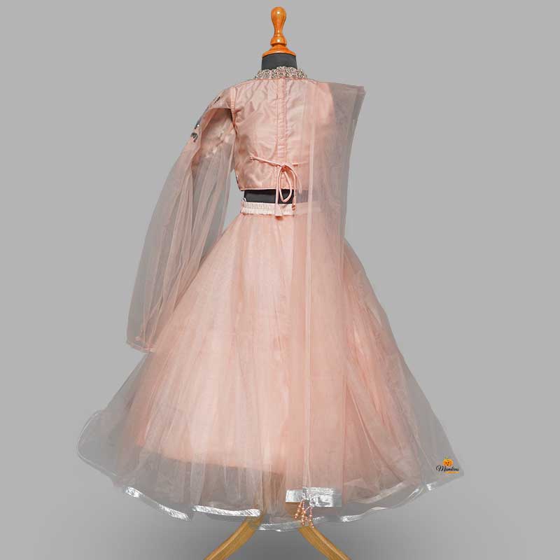 Peach Kid Girls Lehenga Choli
