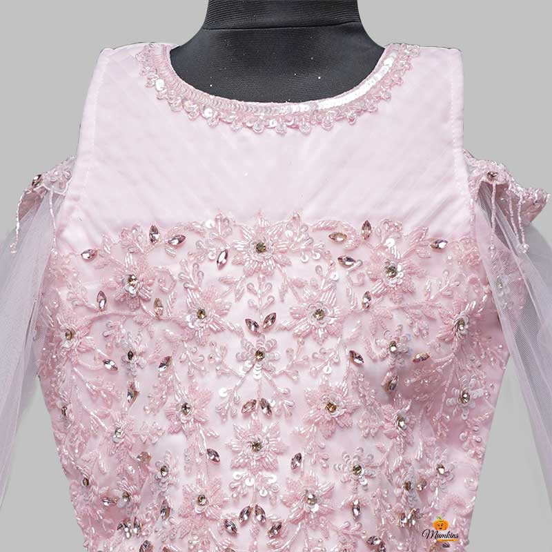 Girls And Kids Lehenga Choli With Layered PatternPINK