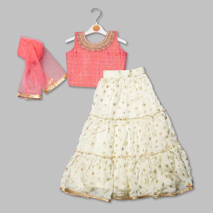 Pink & Turquoise Girls Lehenga Choli