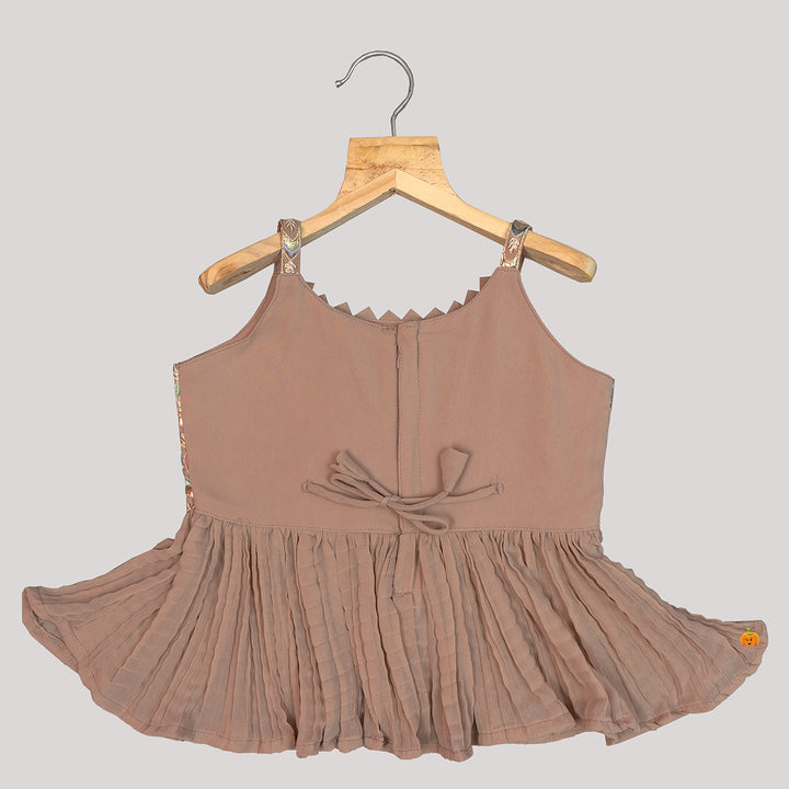 Onion Embroidered Girls Palazzo Suit Top Back View