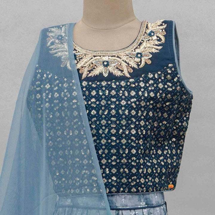 Rama Girls Lehenga Choli Close up View
