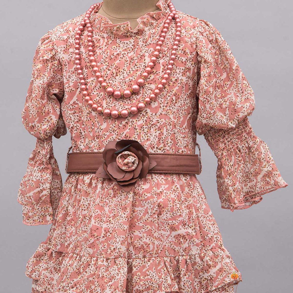 Onion Midi Dress for Girls Close Up View