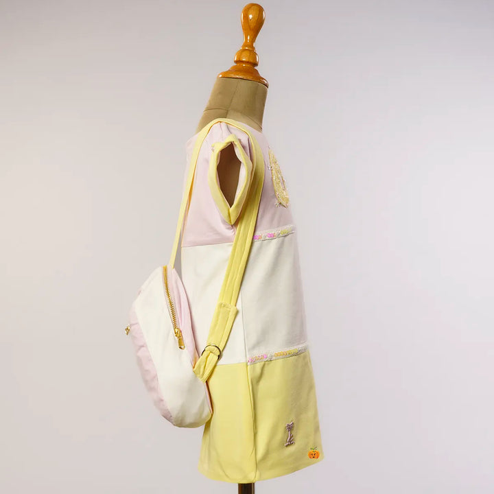 Pink & Yellow Midi for Girls with Bag Side View