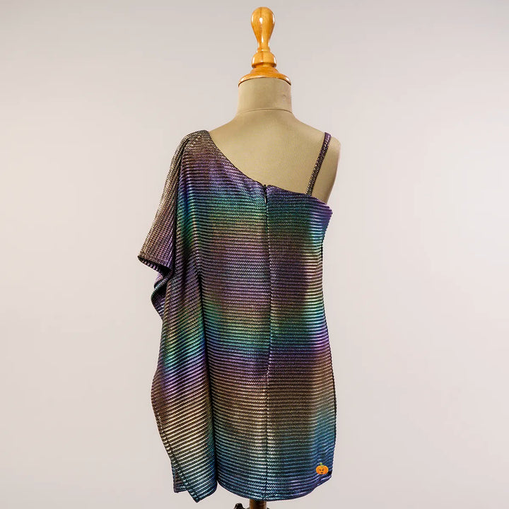 Purple Long Sleeve Girls Midi Back View