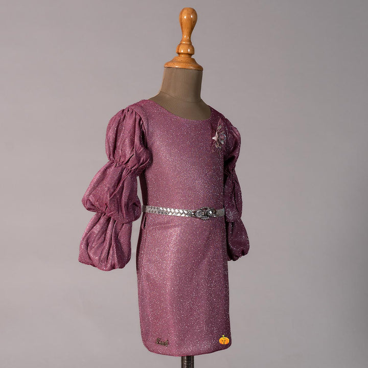 Onion Layered Sleeves Girls Midi Side View