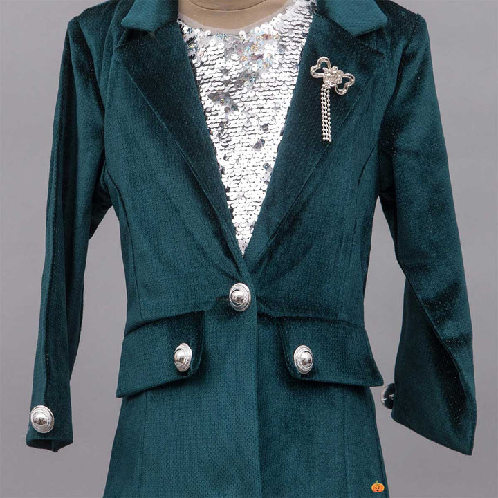 Green Winter Girls Midi Close Up View