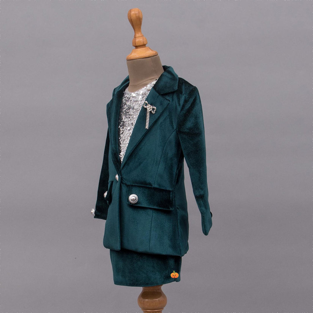 Green Winter Girls Midi Side View