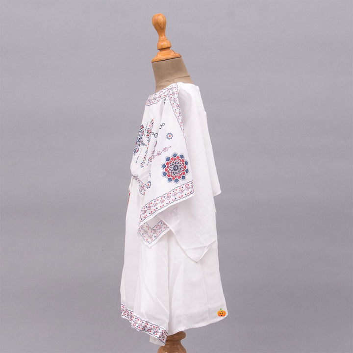 White Kaftan Girls Midi Side View