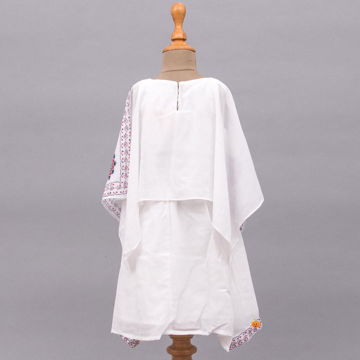 White Kaftan Girls Midi Back View