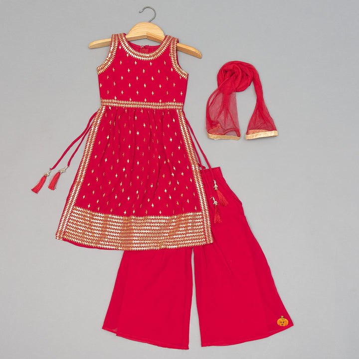 Rani Girls Plazzo Suit with Dupatta Front View