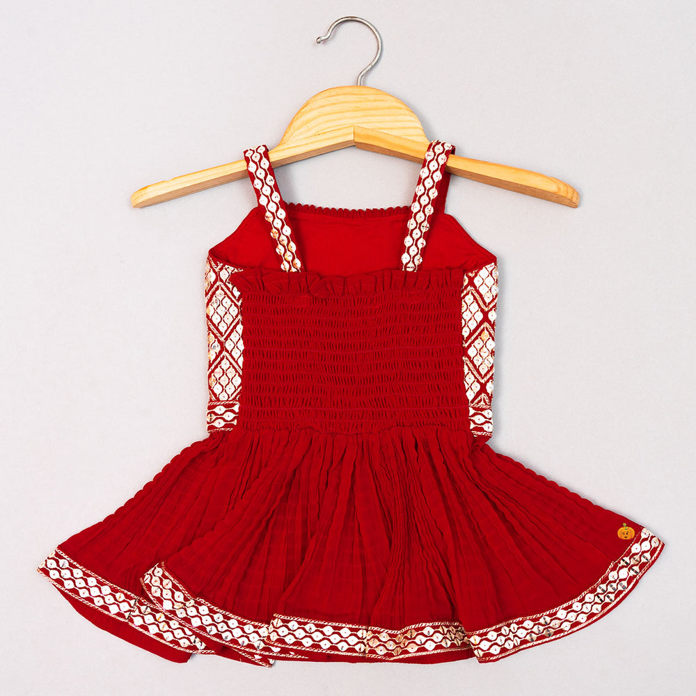 Rani & Green Embroidered Palazzo Suit for Girls Back View