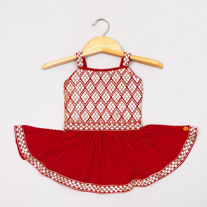 Rani & Green Embroidered Palazzo Suit for Girls Front View