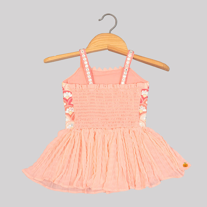 Embroidered Girls Palazzo Suit Top Back View