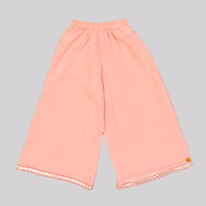 Embroidered Girls Palazzo Suit Bottom View