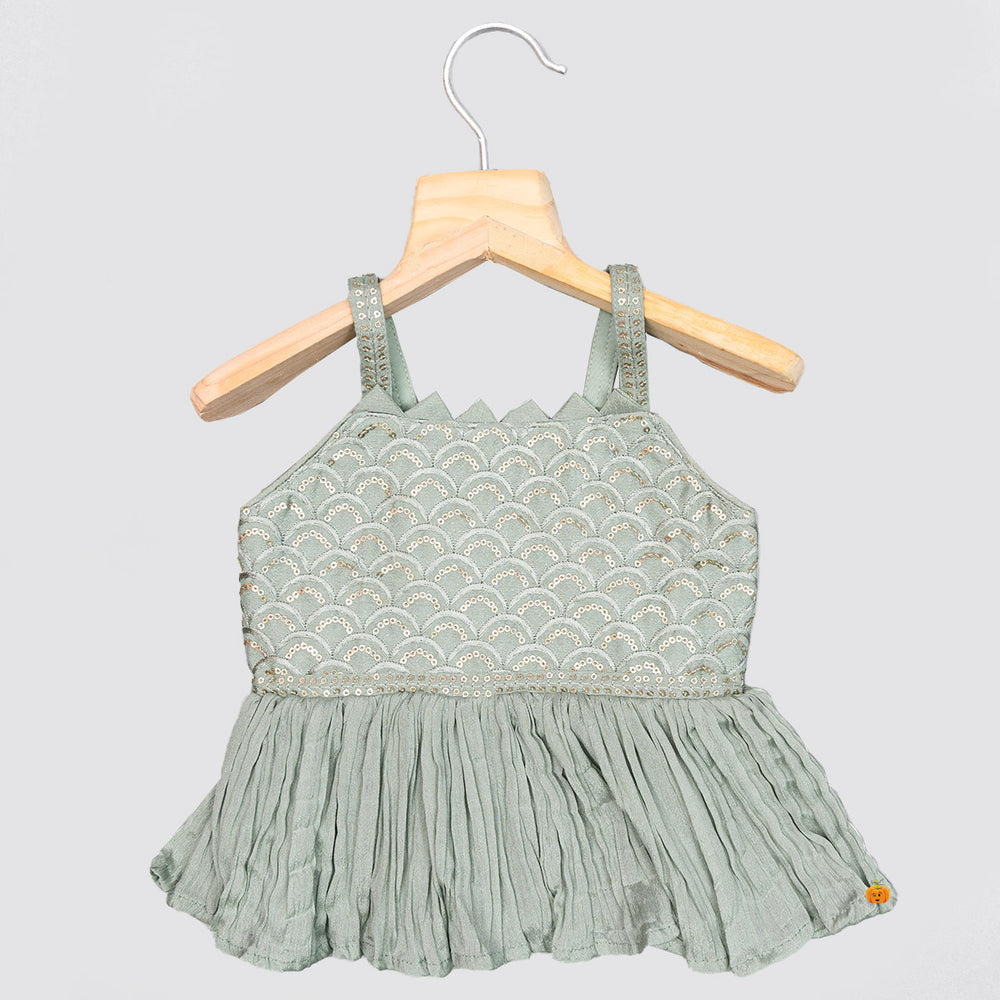 Peplum Kurti with Girls Palazzo Suit Top View