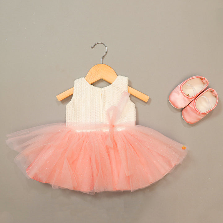 Party Wear Frock For Girls In Peach Color