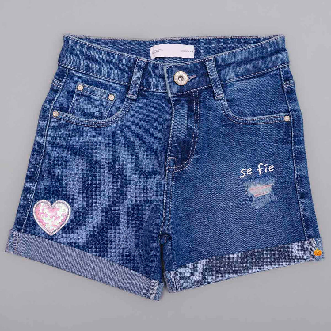 Buy Dark Blue Denim Shorts for Girls – Mumkins
