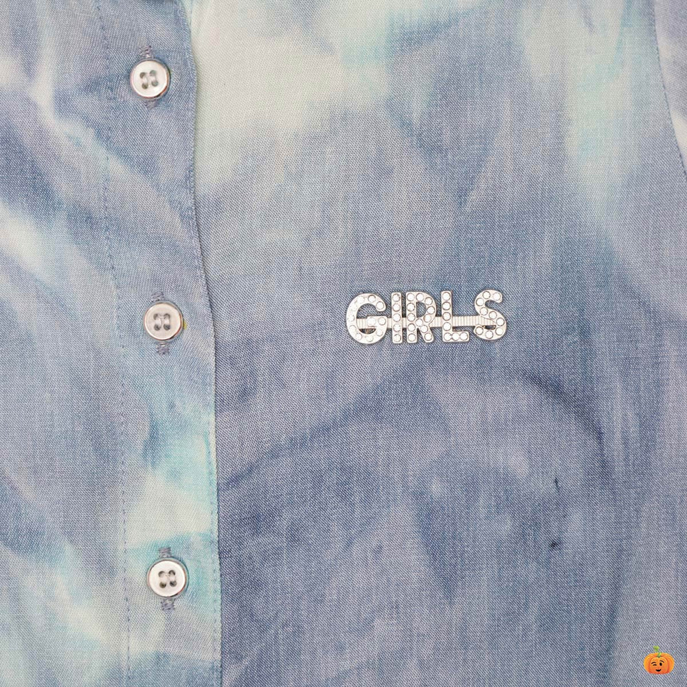 Full Sleeves Knotted Girls Top Close Up View