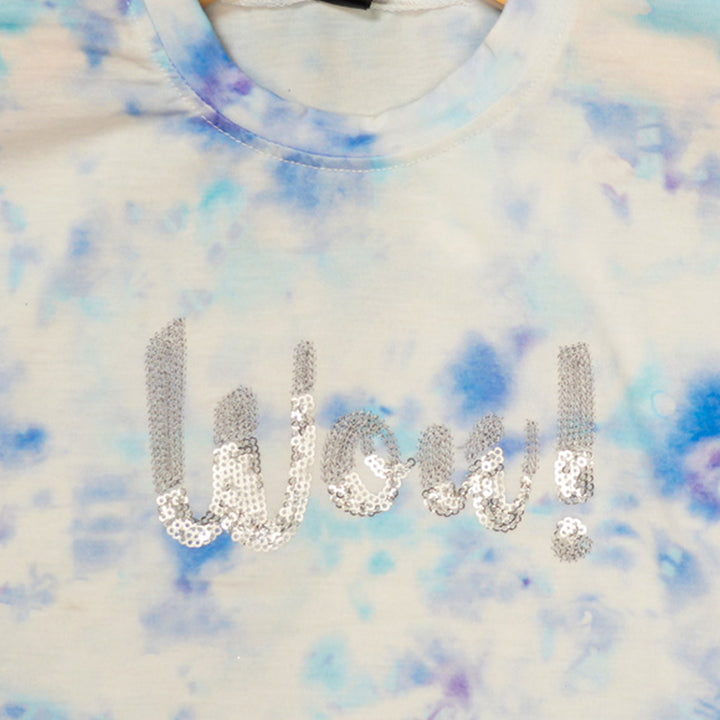 Girls Tie and Dye Printed Top Close Up View