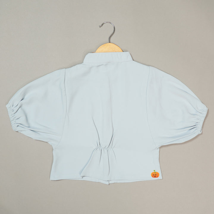 Girls Shirt Style Printed Top