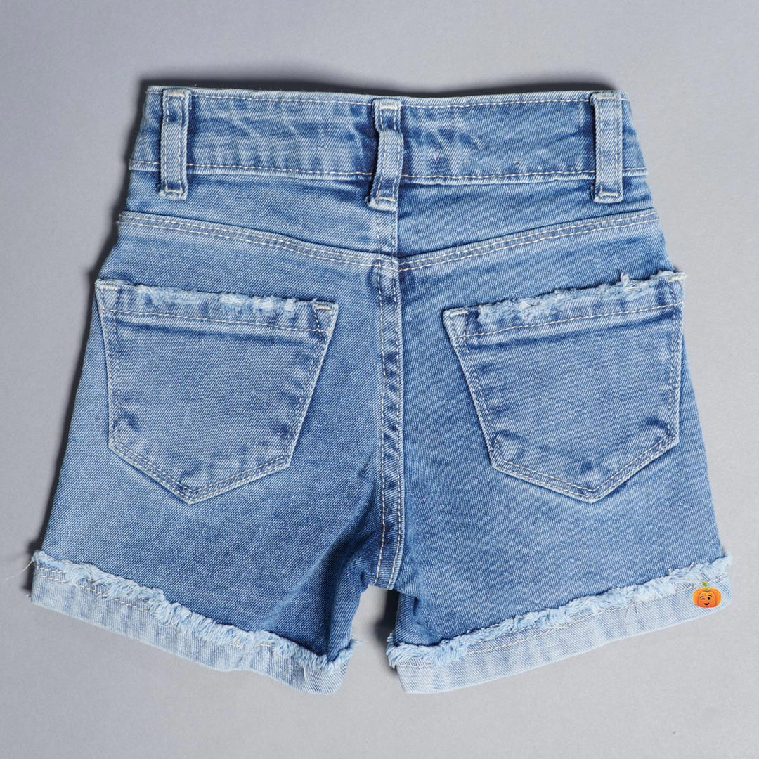 Jeans Shorts for Girls Back View