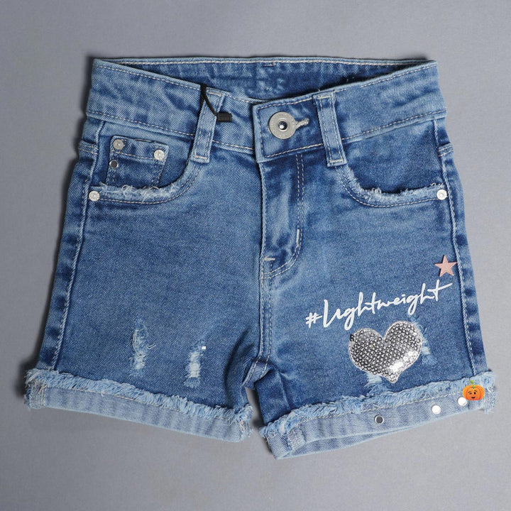 Girls Shorts with Heart Design Front View