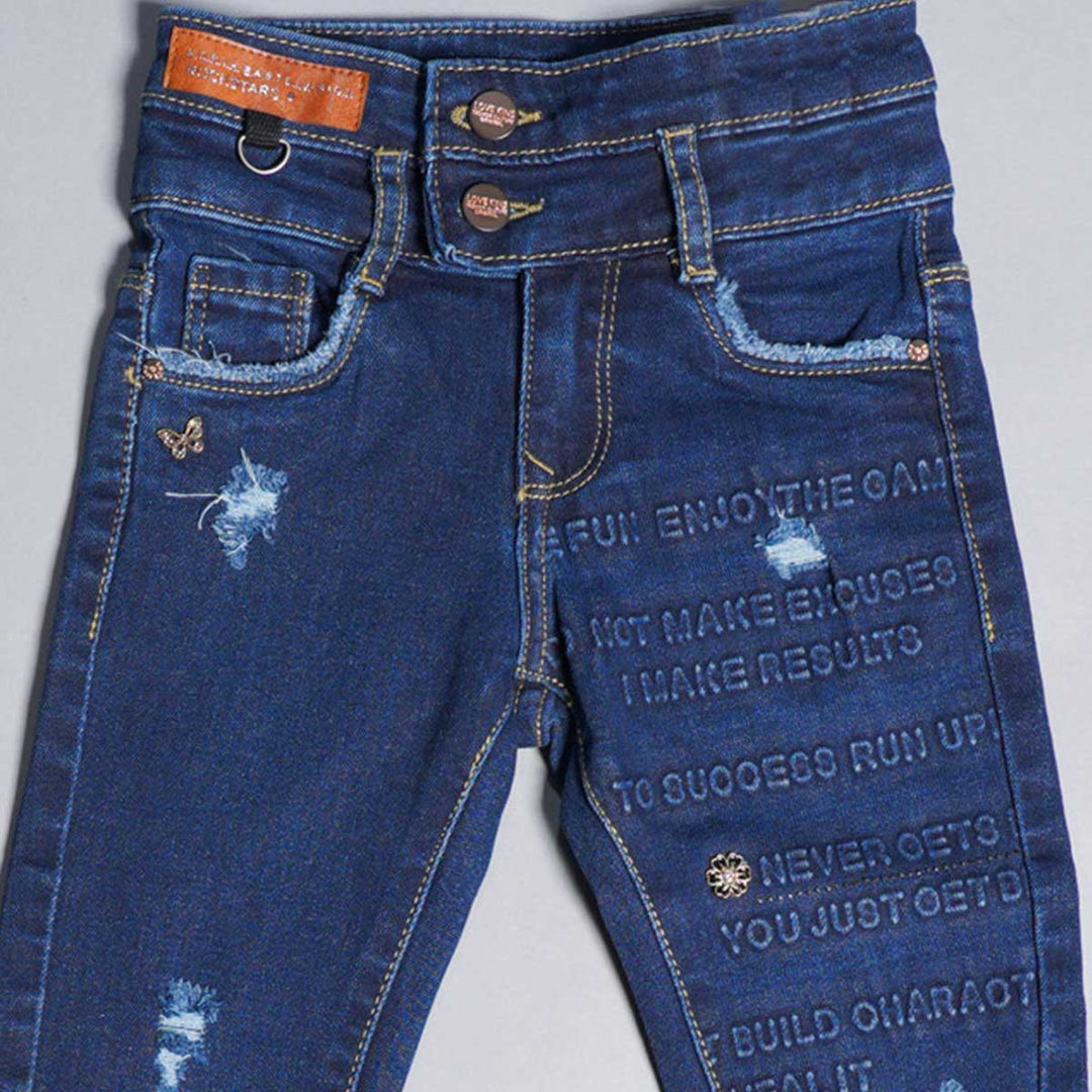 Denim Jeans for Girls Close Up View