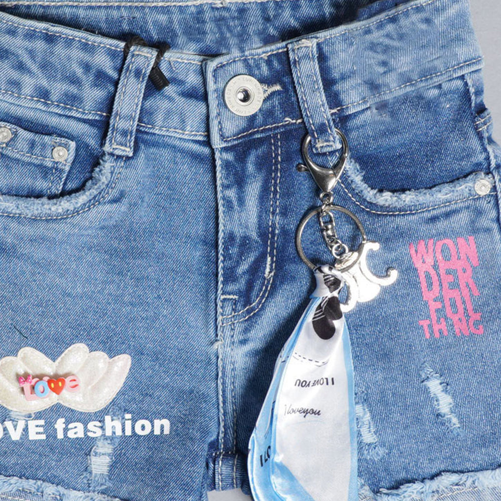 Jeans Shorts for Girls Close Up View