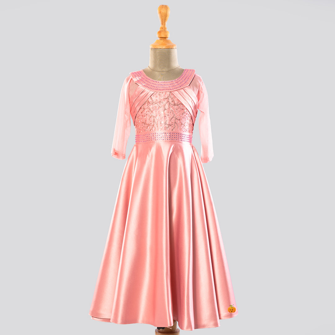 Onion Long Sequin Girls Gown Front Vie