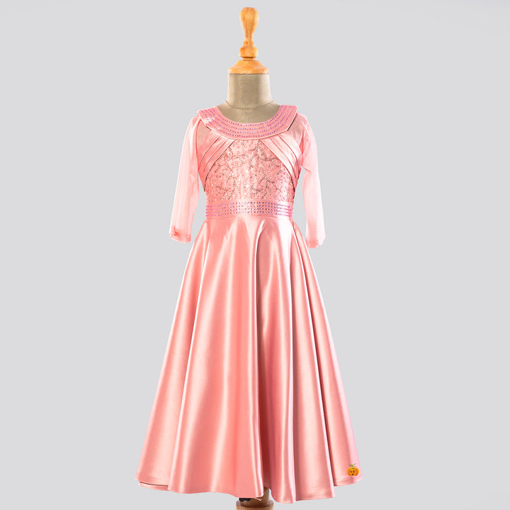 Onion Long Sequin Girls Gown Front Vie