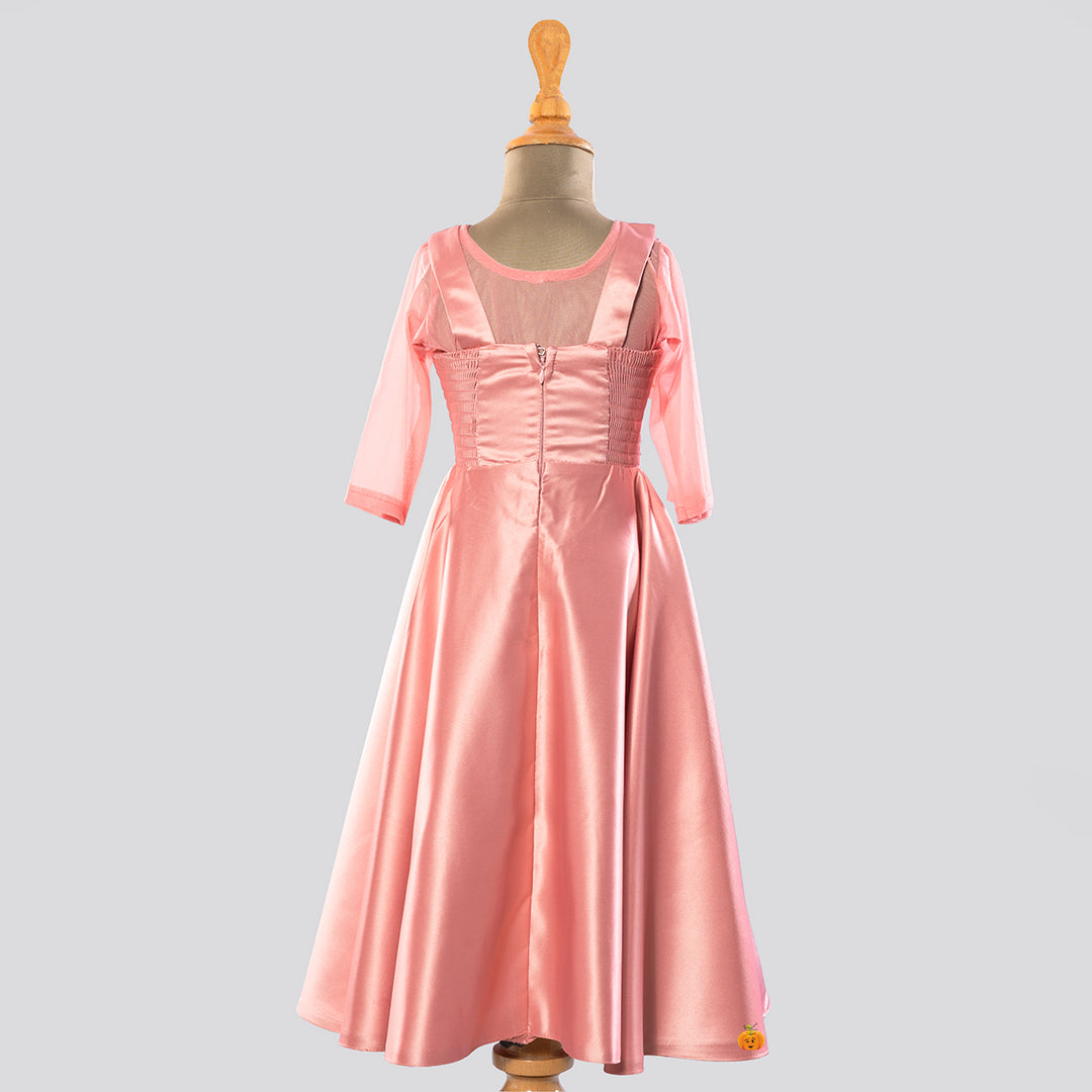 Onion Long Sequin Girls Gown Back View
