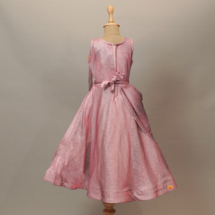 Gown for Girls with Glitter Patterns Back View