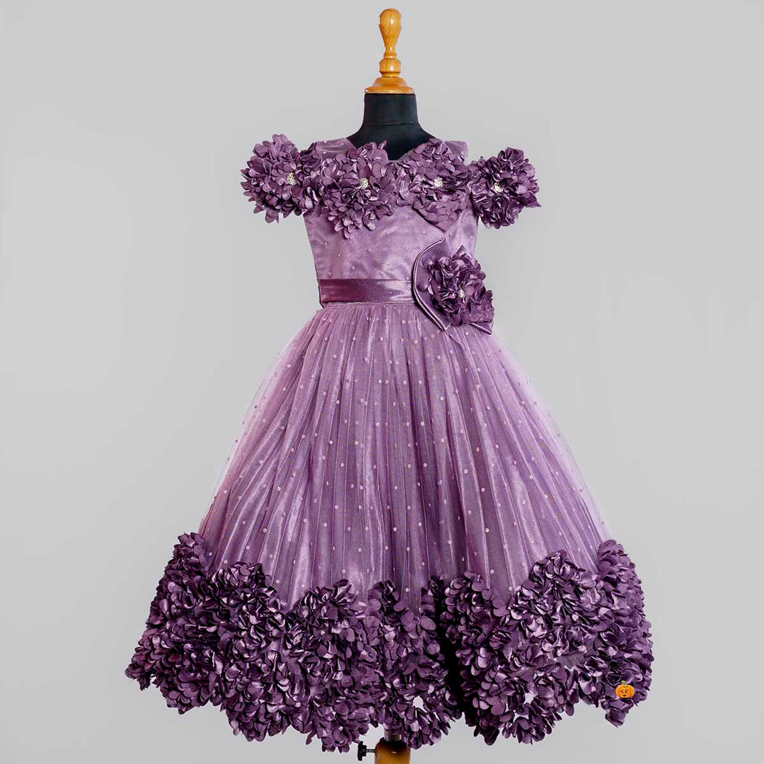 Onion Floral Long Girls Gown Dress